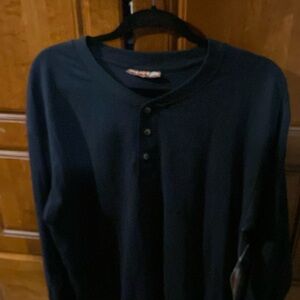 Men’s pullover long sleeve blue shirt
